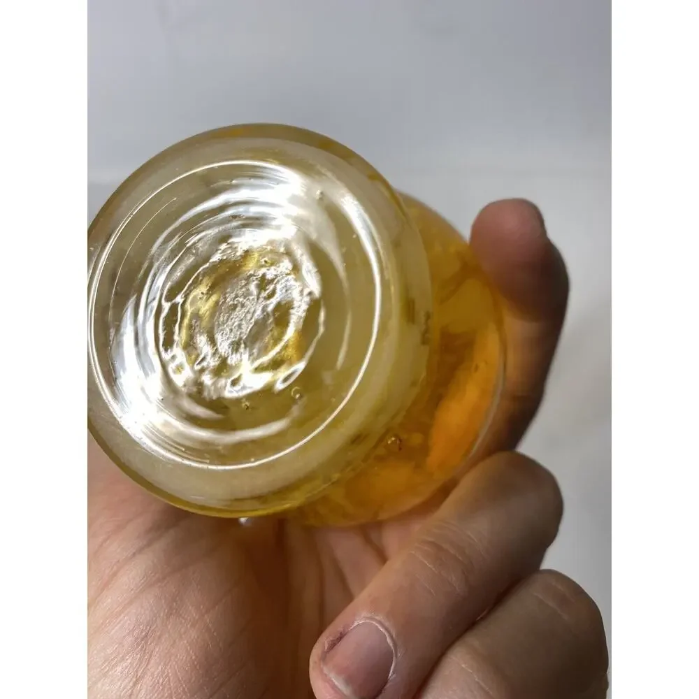 Vintage Orange White Swirl Art Glass Vase Ruffle Rim 6.5 Inch
